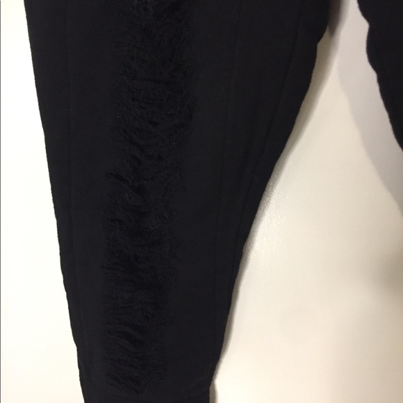 Pam & Gela Black Distressed Pants. Size Small - Picture 7 of 8